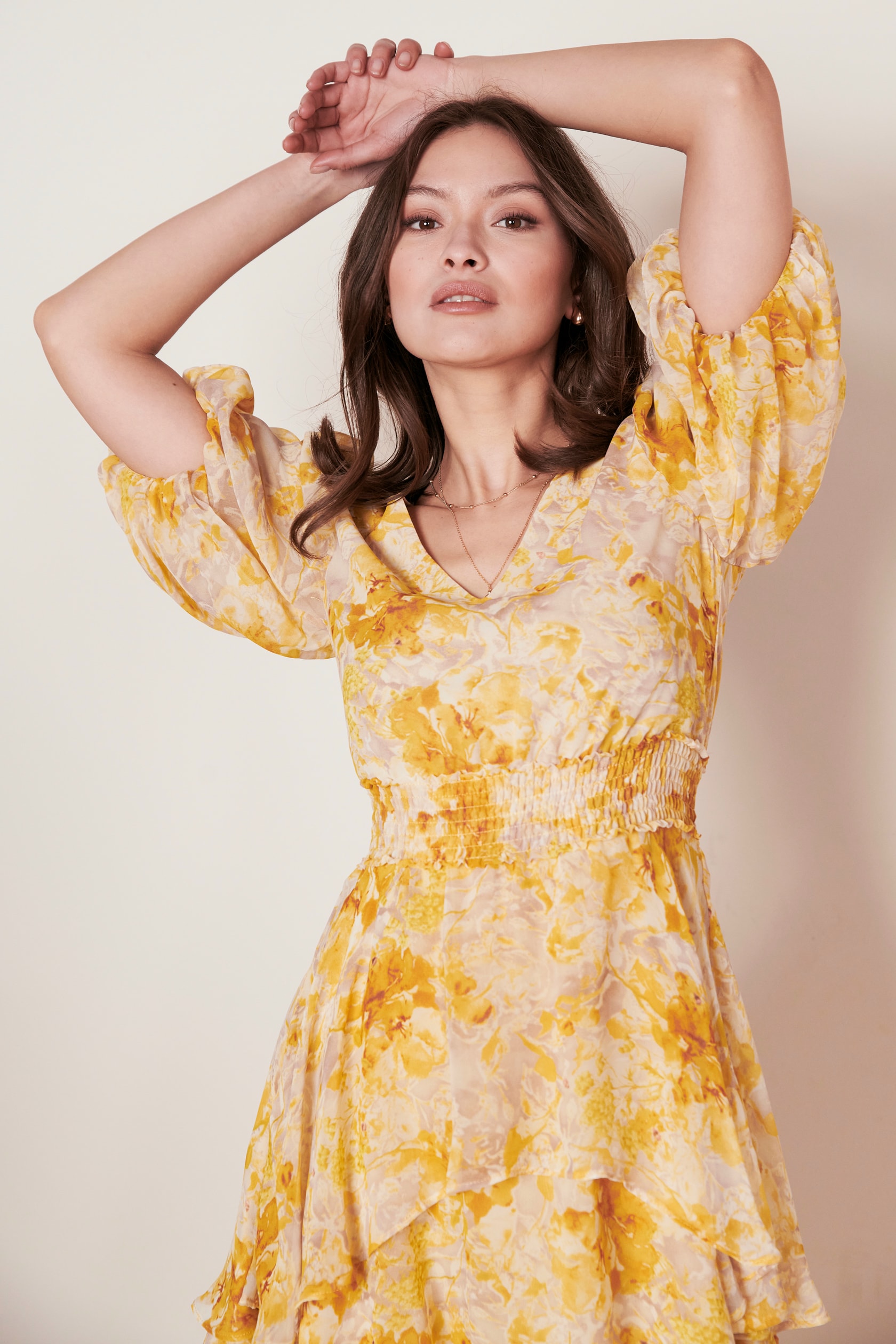 flounce dress Solid Flounce Dress Beautiedoll