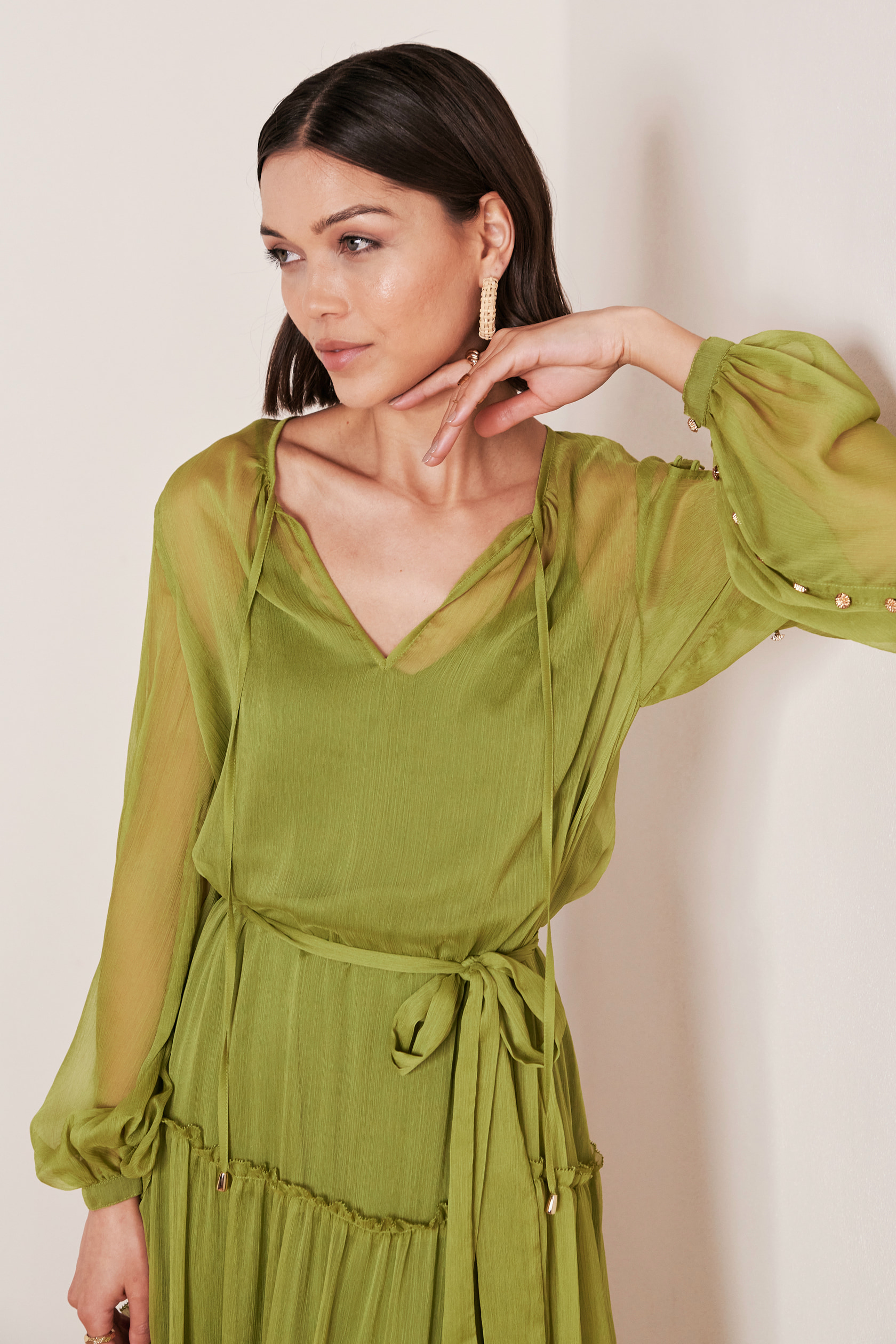 green transparent dress Sheer Green Dress