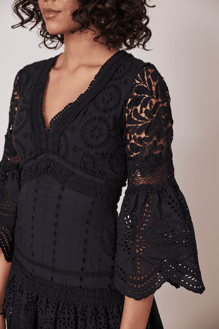 Lace dress with V-neck