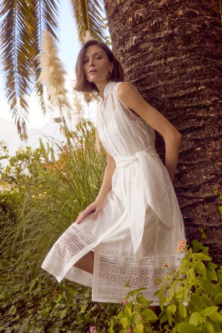 Midikleid Hochgeschlossen