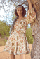 Florales Kleid mit Schleife