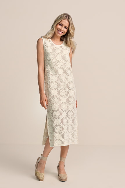 Besticktes Chiffonkleid
