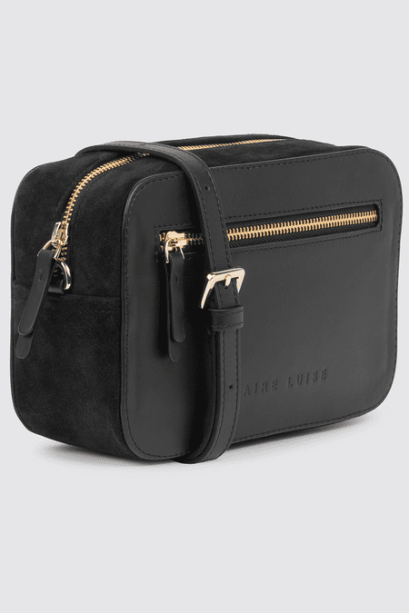 CLAIRE LUISE Leather shoulder bag in black