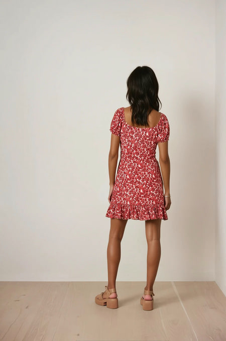Kleid mit Karreeausschnitt