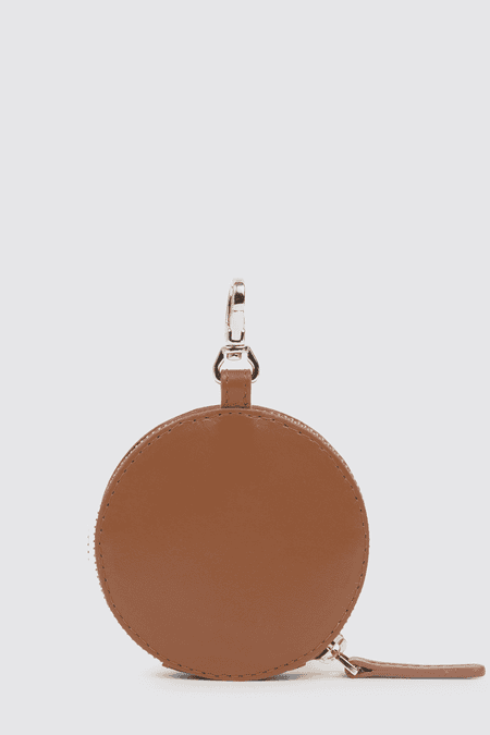 Round leather wallet