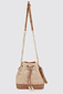 Pouch bag with raffia