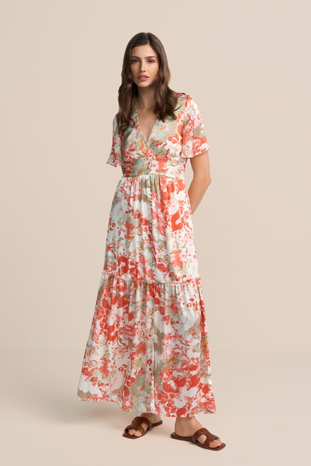 Bedrucktes Wickelkleid