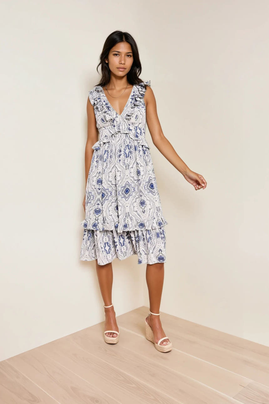 Midi dress with ornaments