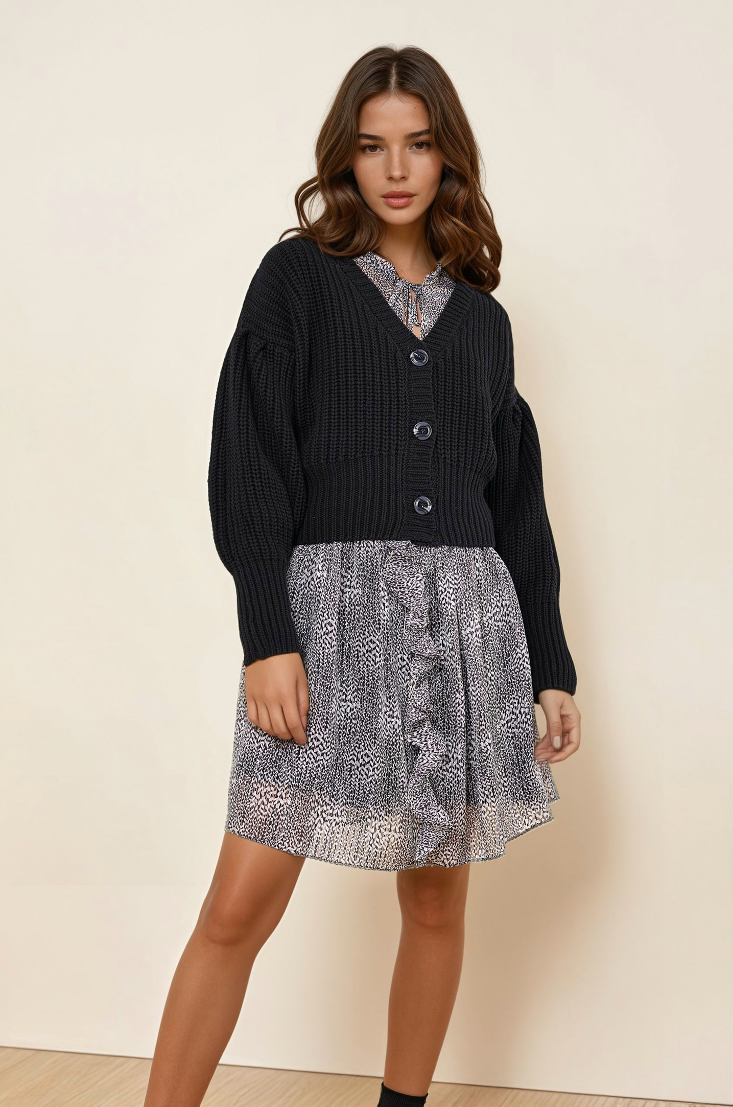 Cardigan with merino wool