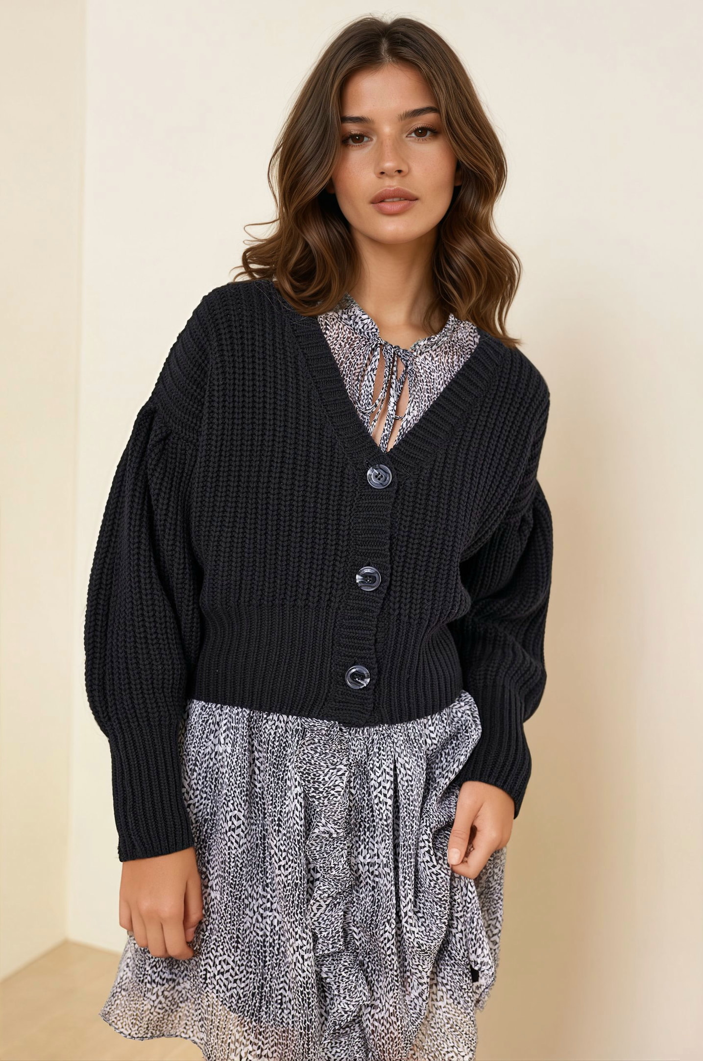 Cardigan with merino wool