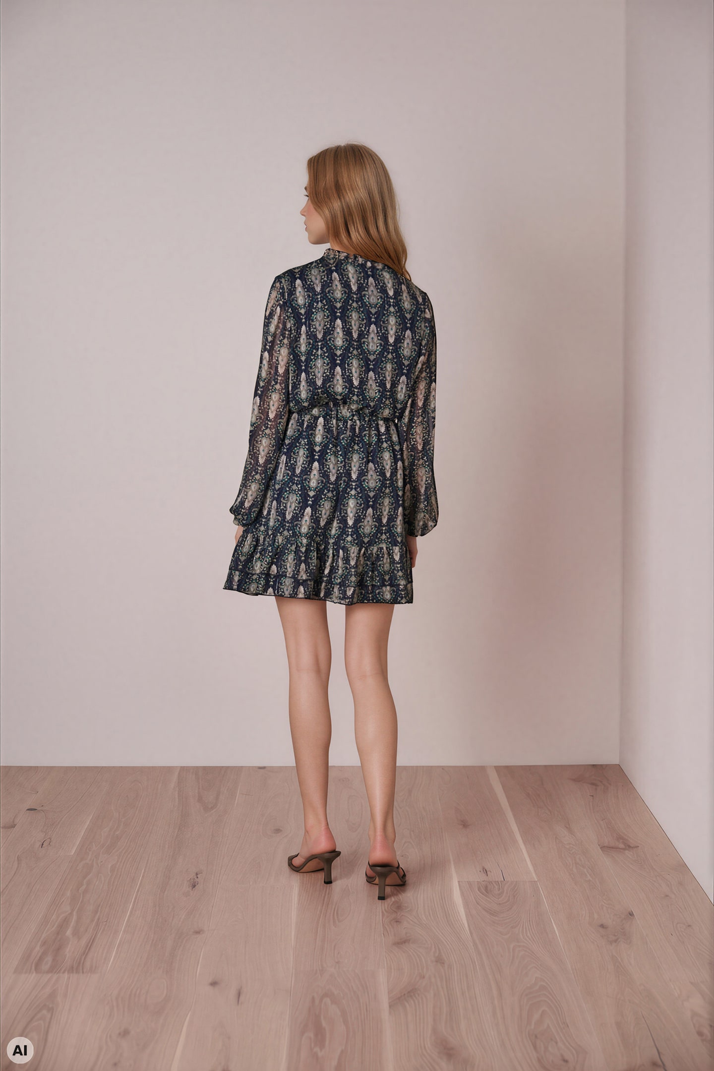 Rüschenkleid mit Ornamenten