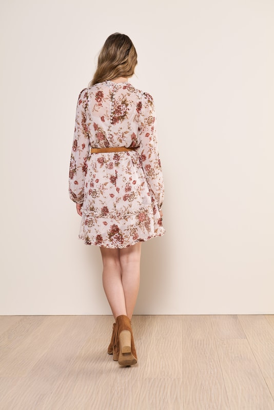 High neck floral dress sales