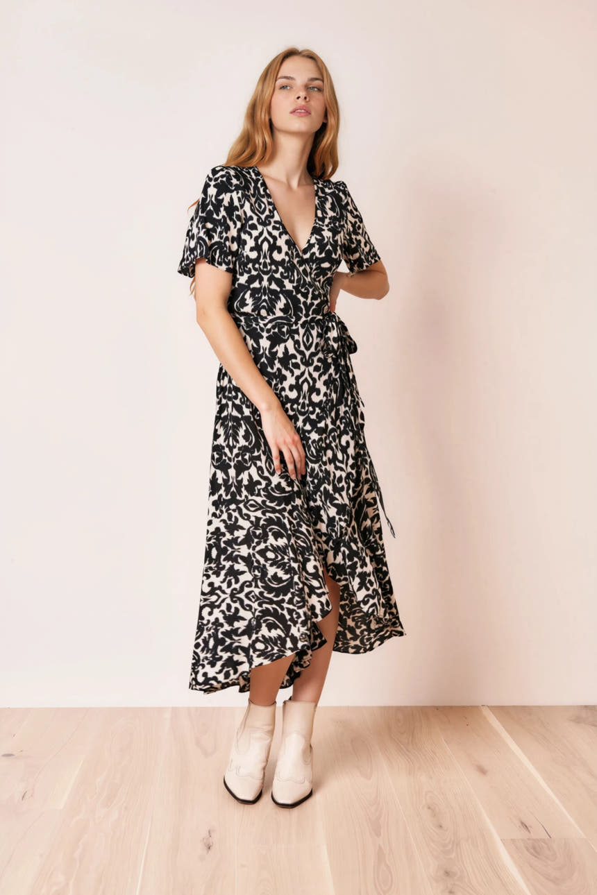 Patterned wrap dress