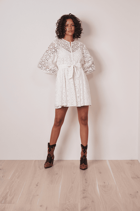 Long sleeve hole lace dress