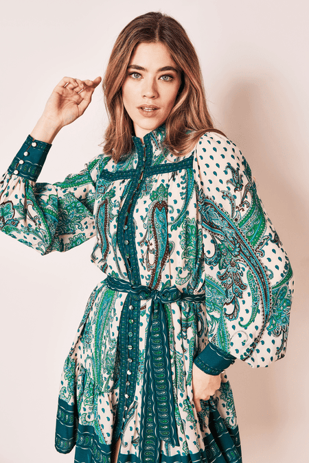 Amari emerald top buttoned dress