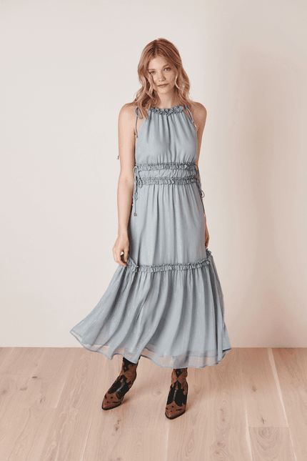 Trägerkleid mit Rüschen