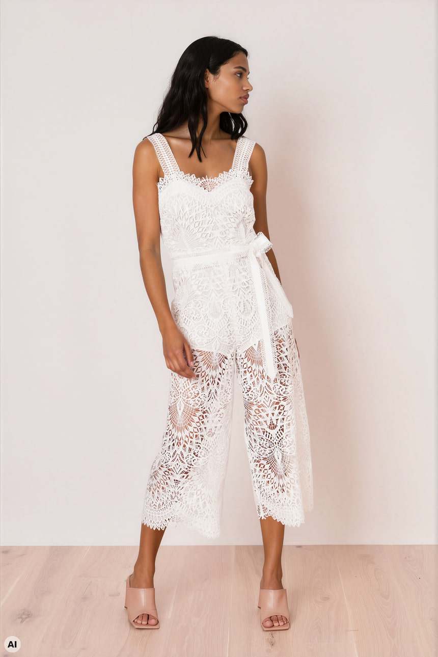 Lace embroidered jumpsuit