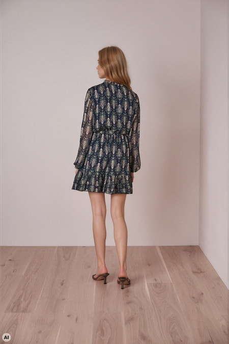 Rüschenkleid mit Ornamenten