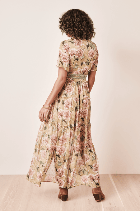 Floral dress with volants