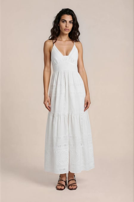 Trägerkleid mit Bestickung
