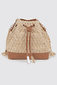 Pouch bag with raffia