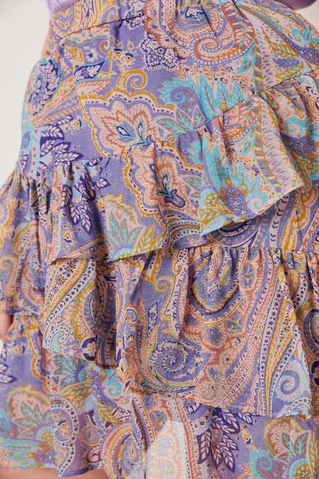 Paisley pattern mini skirt