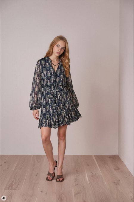 Rüschenkleid mit Ornamenten