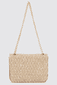 Flap bag with raffia