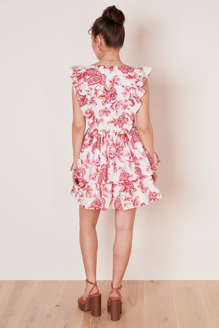 Floral minidress with flounces