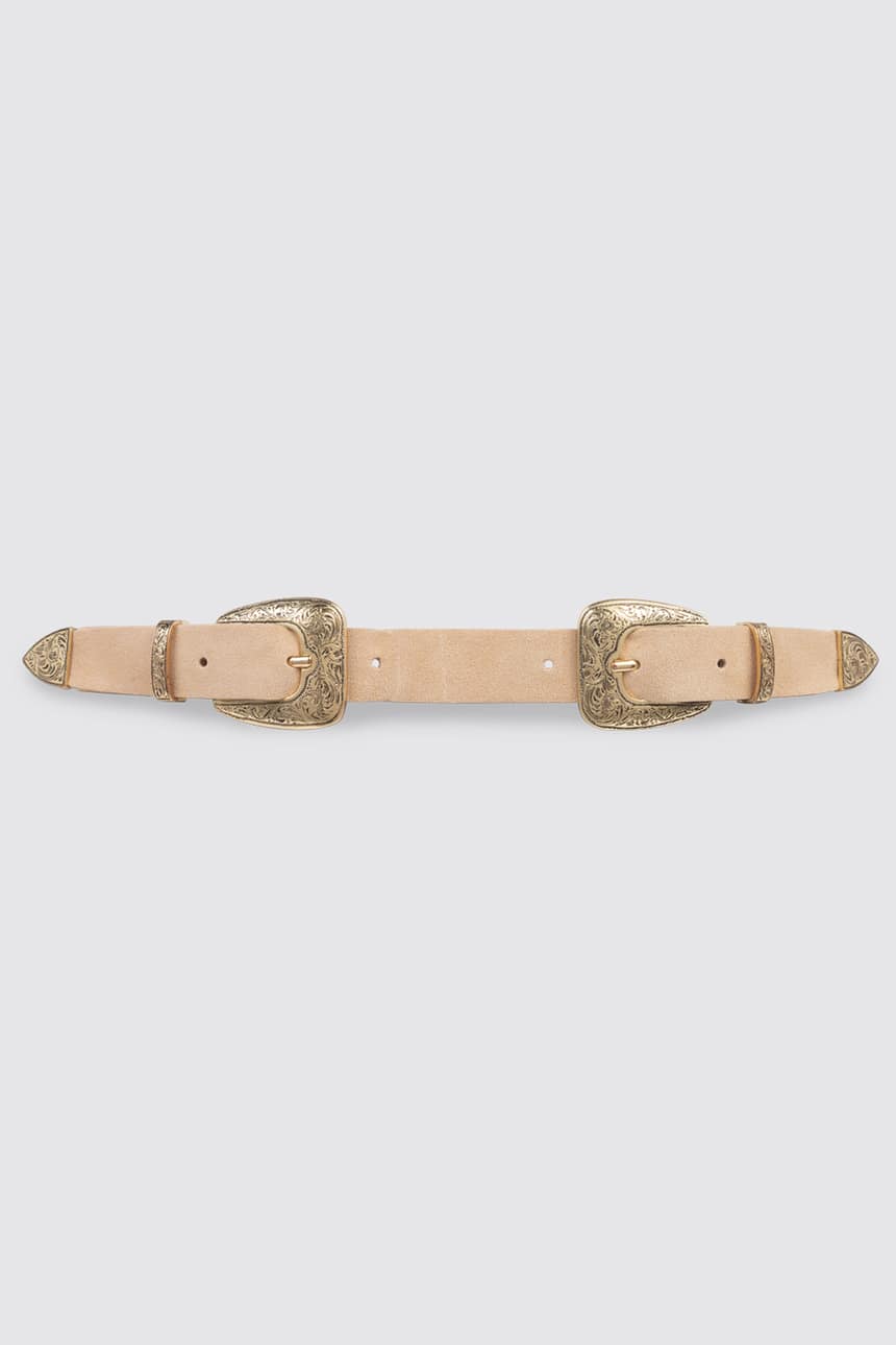 Leather belt in western style