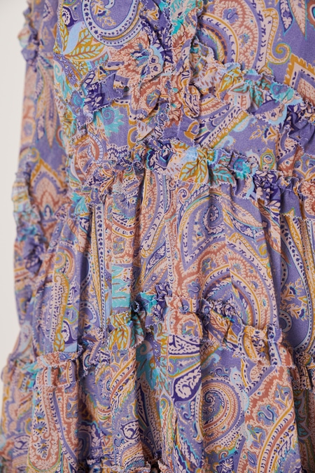 Paisley dress with frills