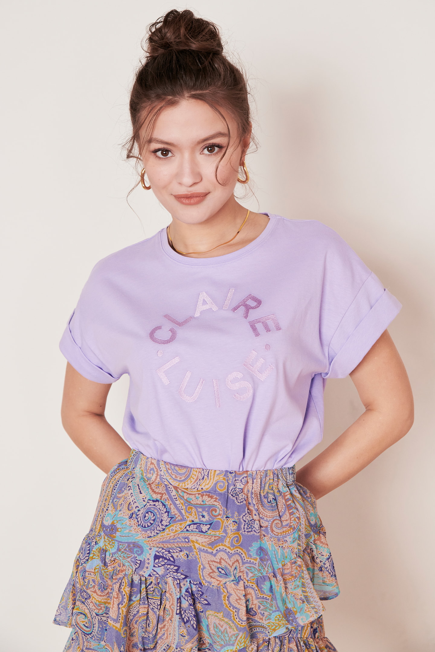 Paisley pattern mini skirt