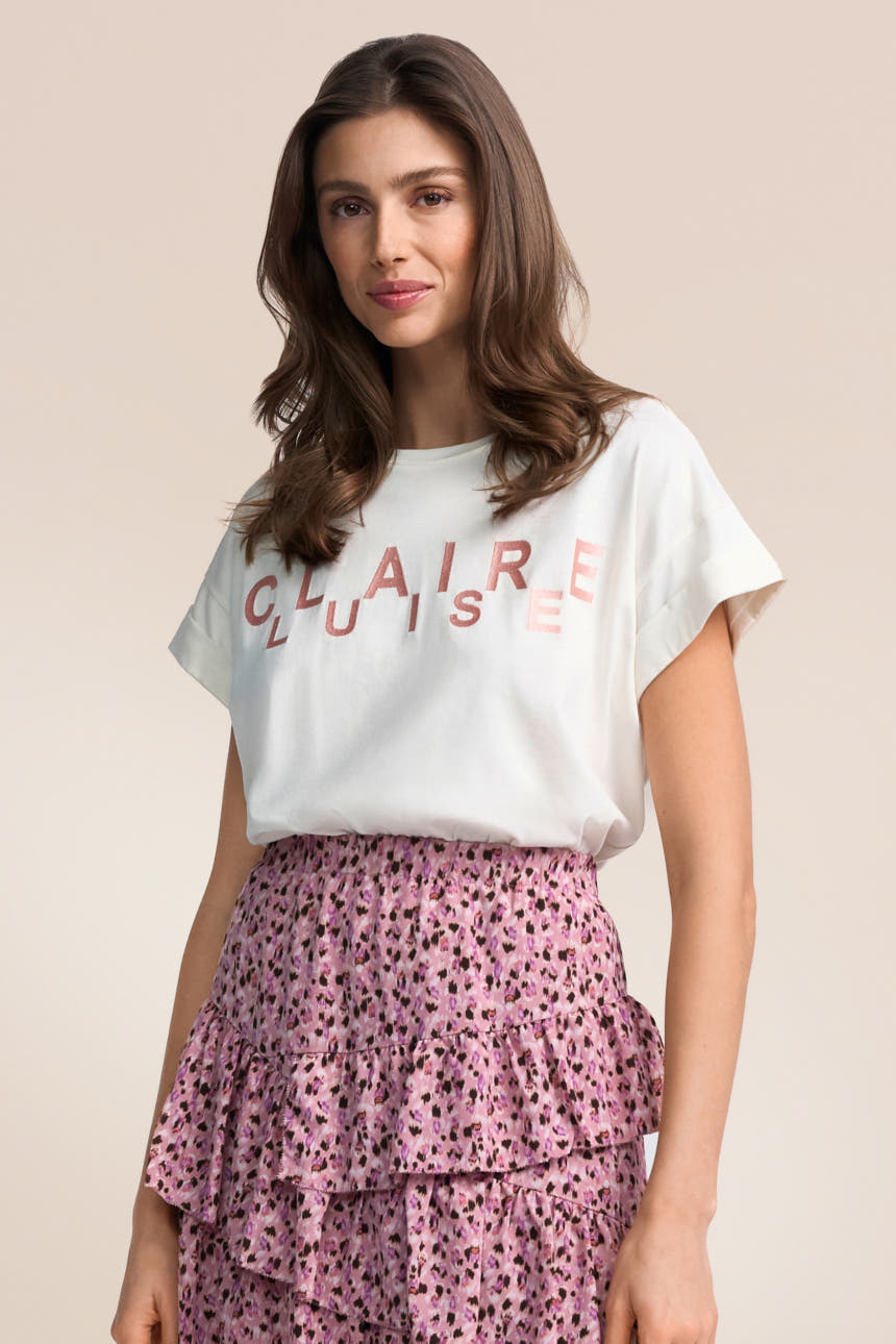 T-shirt with logo embroidery