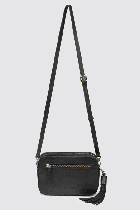 CLAIRE LUISE Leather shoulder bag in black