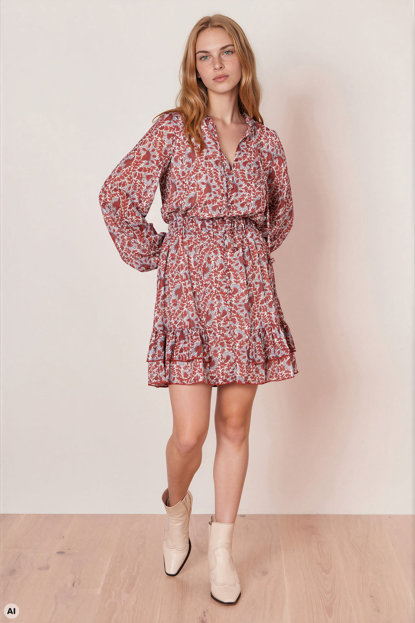 Kleid mit Zierknopfleiste