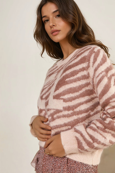 Strickpullover mit Animalprint