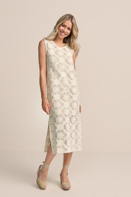 Besticktes Chiffonkleid
