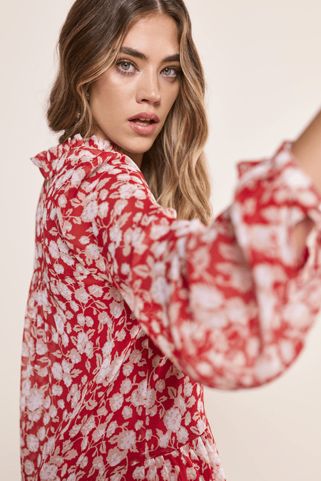 Patterned chiffon 2024 dress