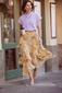 Midi skirt with floral pattern