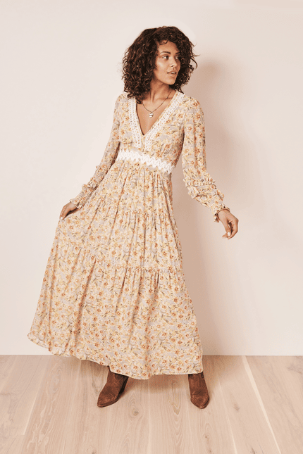 Florales Kleid mit Borten