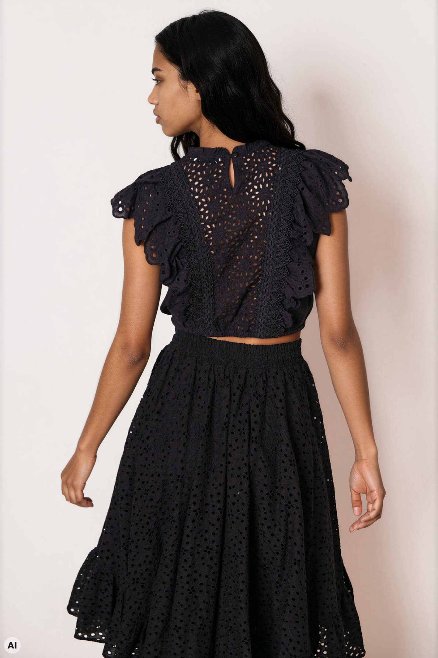 Bluse mit Lochspitze