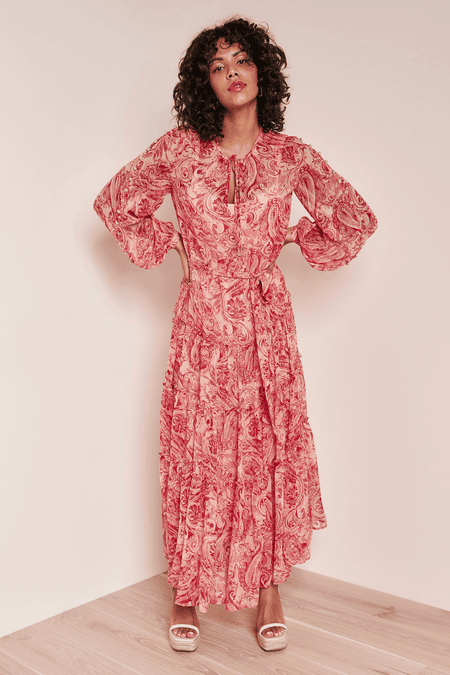 Flowing paisley pattern dress