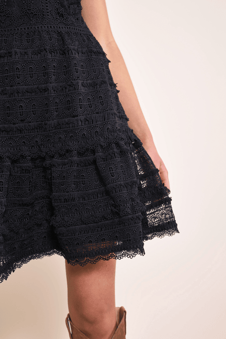 Lace dress black clearance short