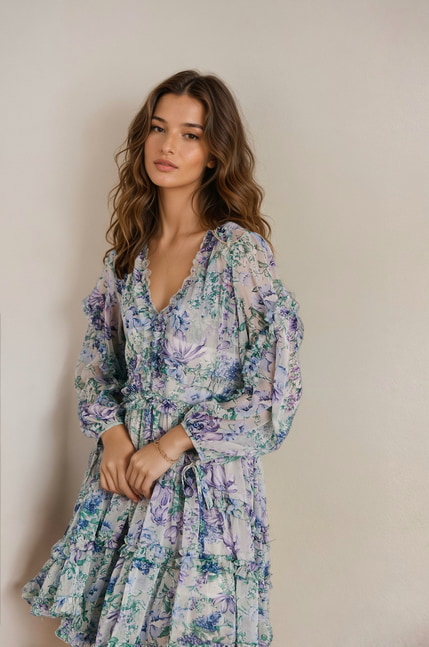 Luftiges florales Kleid