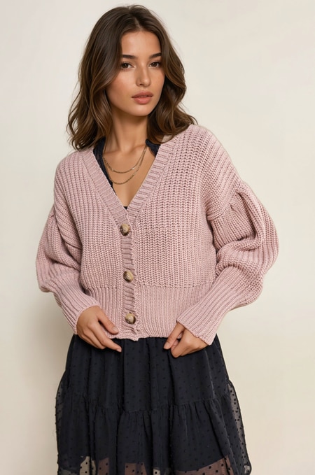 Strickjacke mit Merinowolle