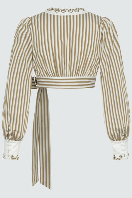 Gestreifte Wickelbluse