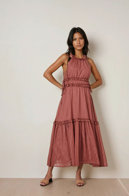 Trägerkleid mit Rüschen