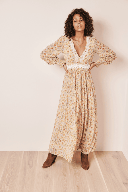 Florales Kleid mit Borten