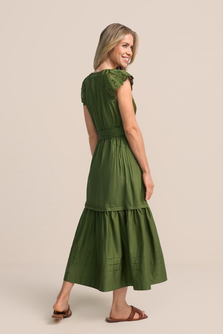 Midikleid mit Stickerei