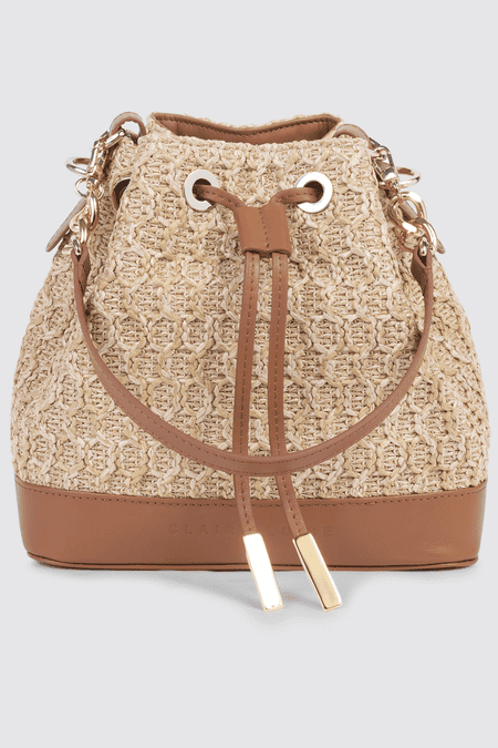 Beuteltasche mit Raffia